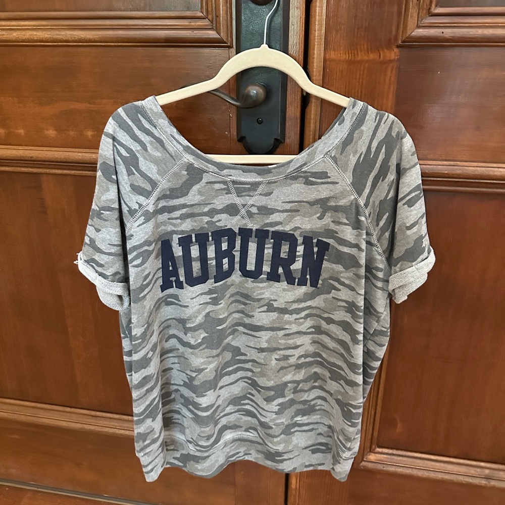 Women's Gray Camouflage Top Oversized